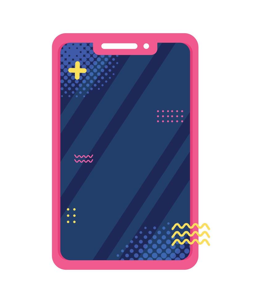 smartphone met Memphis stijl vector