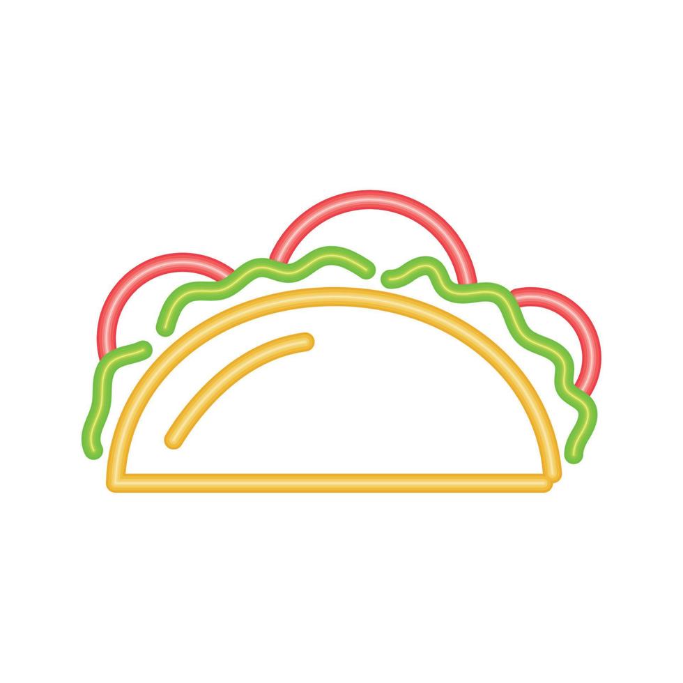 taco neon licht stijl vector