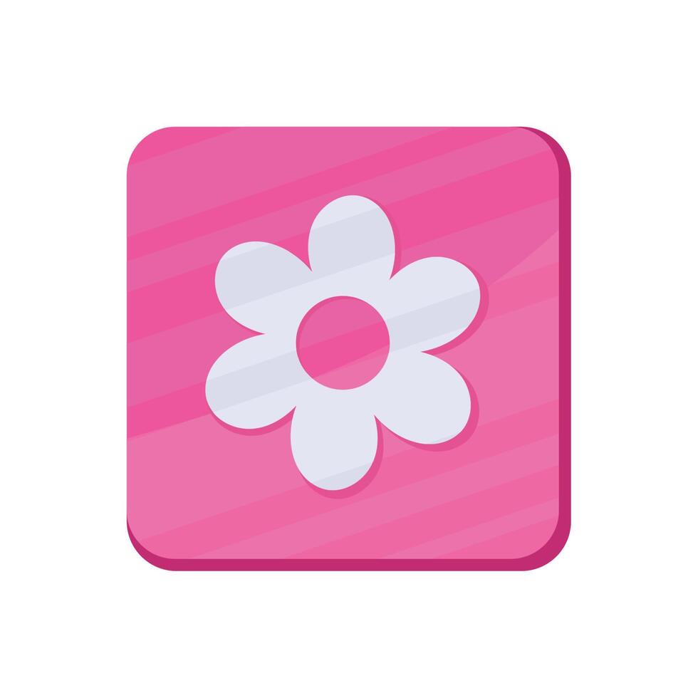 bloem roze app knop vector