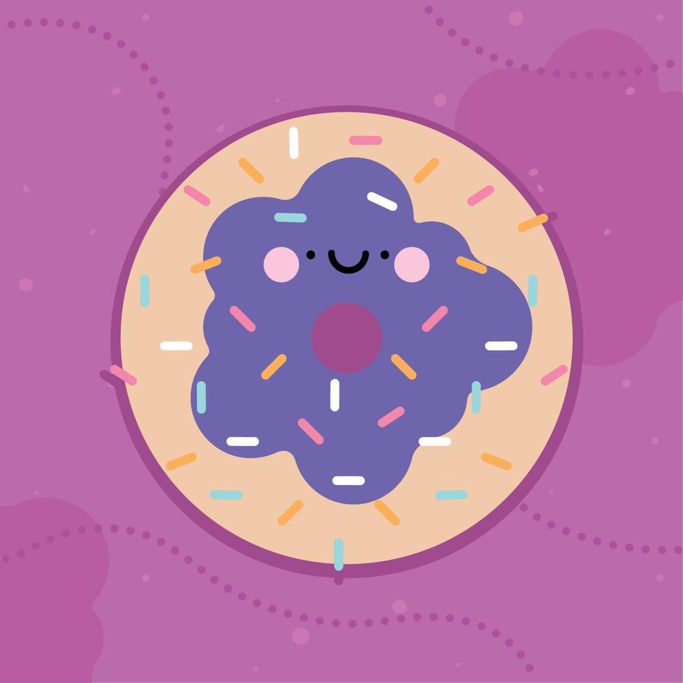 schattig donut kawaii karakter vector