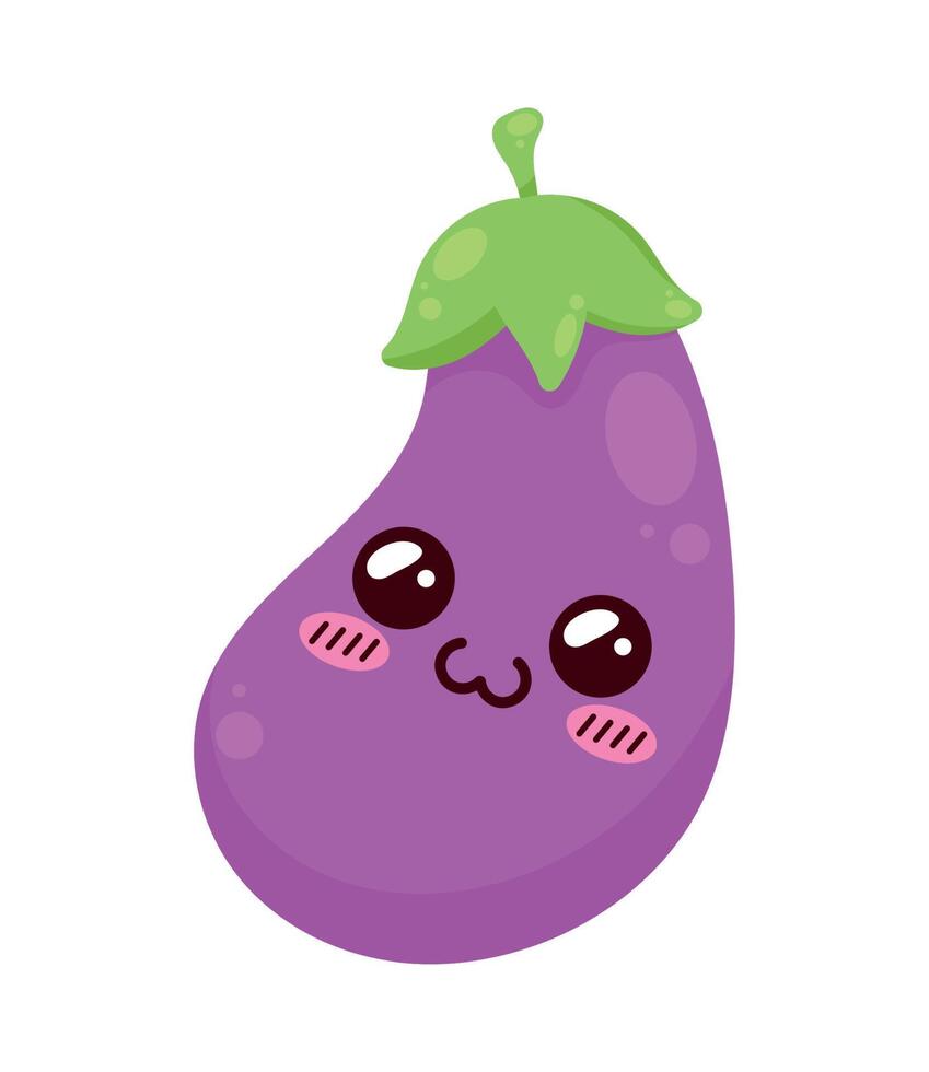 aubergine kawaii groente vector