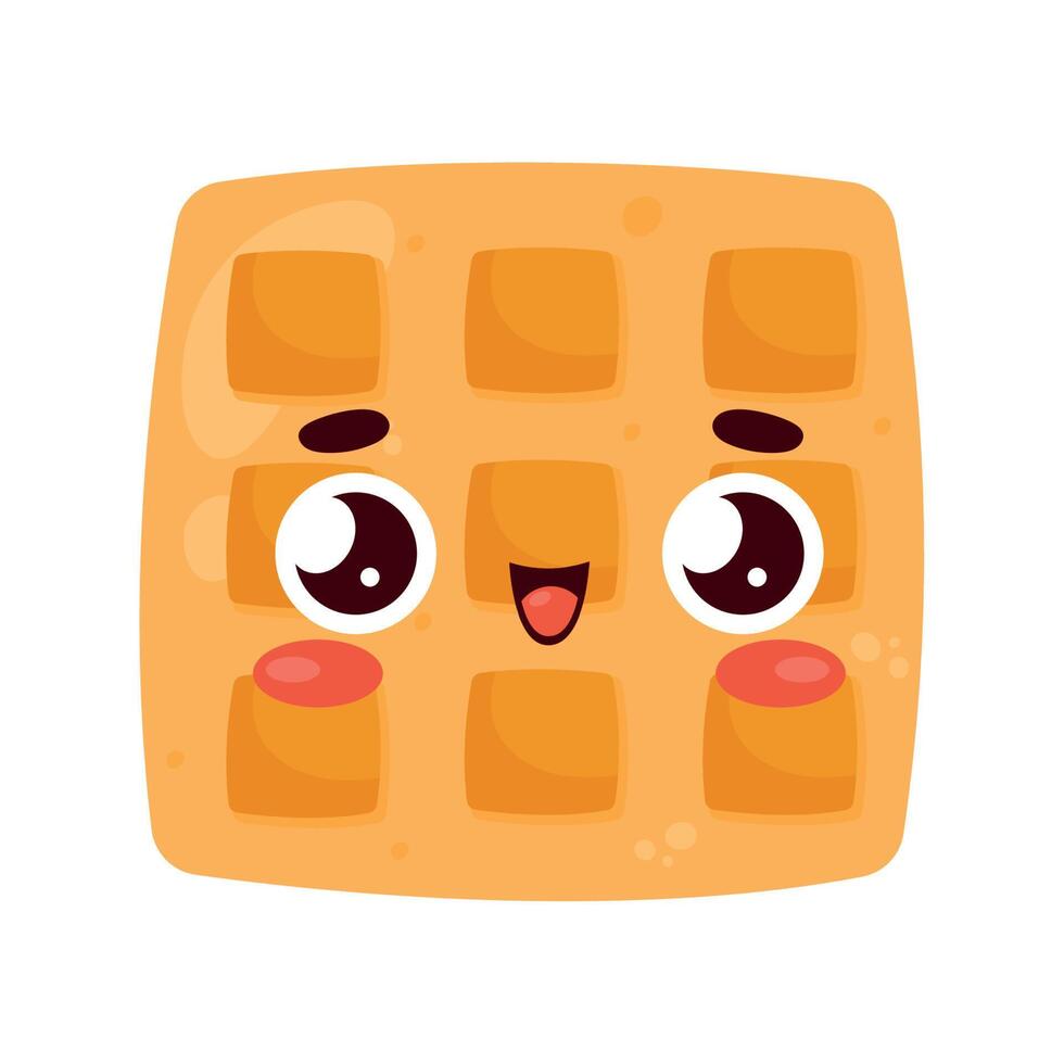 wafel kawaii voedsel vector