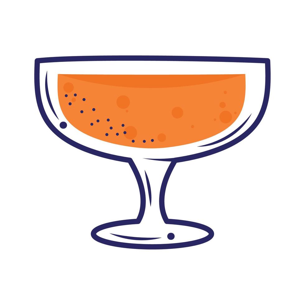oranje tropisch cocktail kop vector
