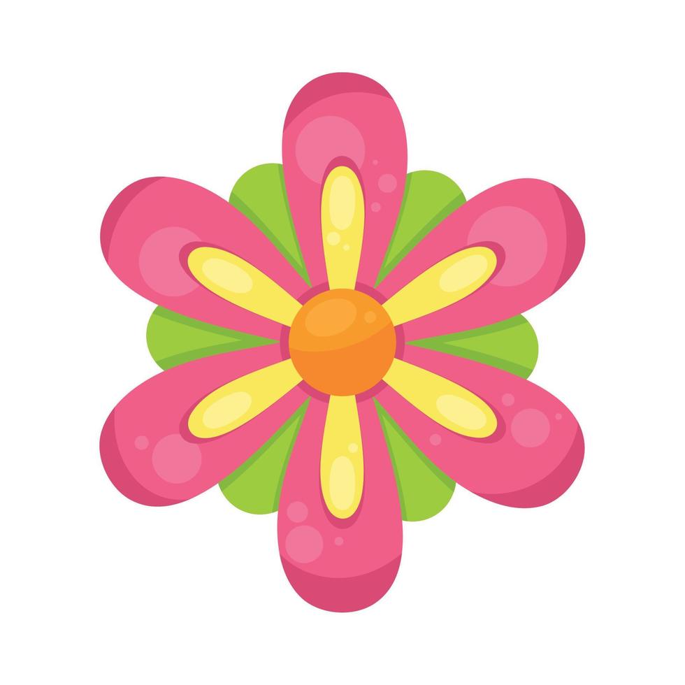 roze bloem hippie stijl vector