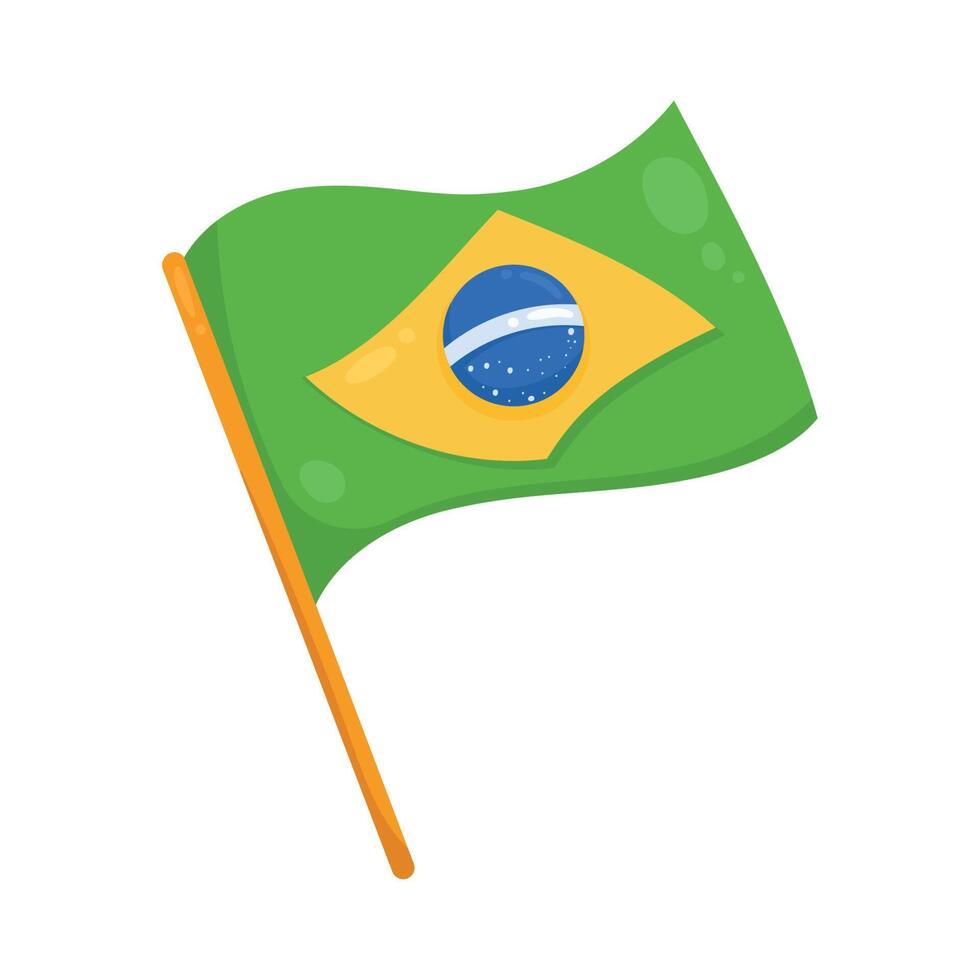 braziliaanse vlag zwaaien vector