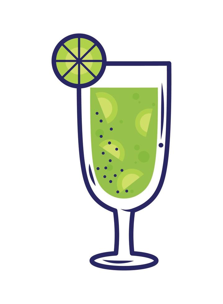 groen tropisch cocktail en fruit vector