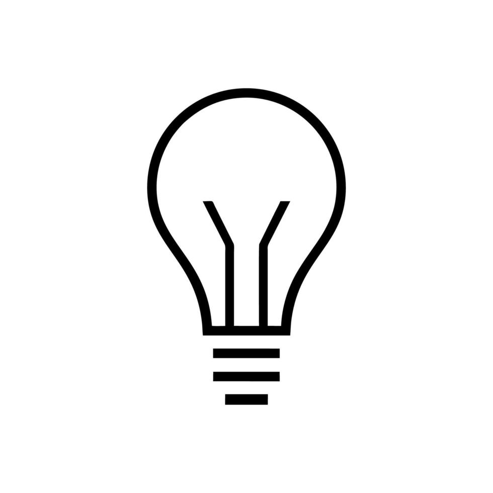 licht lamp lijn icoon vector, geïsoleerd Aan wit achtergrond. idee teken, oplossing, denken concept vector