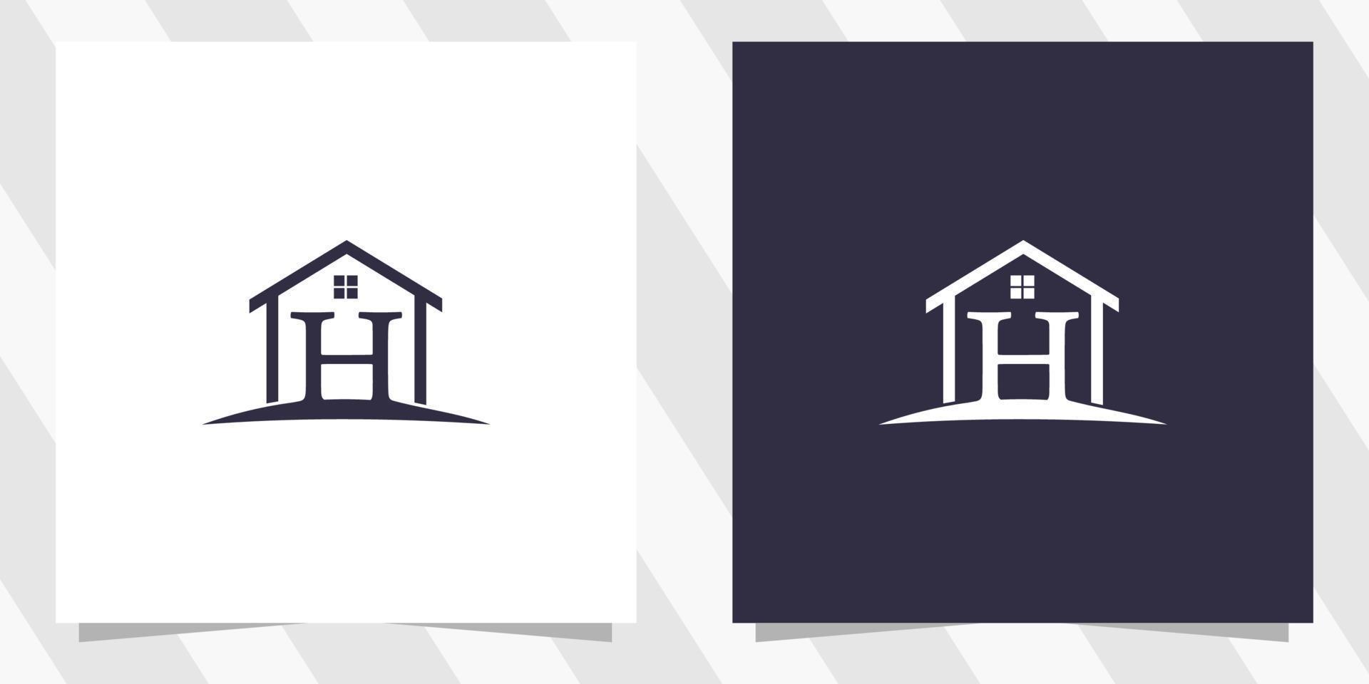 brief h met huis logo ontwerp vector
