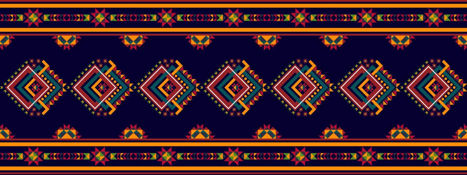 ikat etnisch naadloos patroon ontwerp. aztec kleding stof tapijt boho mandala's textiel decor behang. tribal inheems motief bloem traditioneel borduurwerk vector geïllustreerd achtergrond