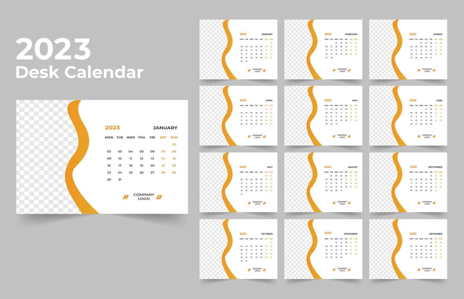 bureau kalender 2023 sjabloon ontwerp vector