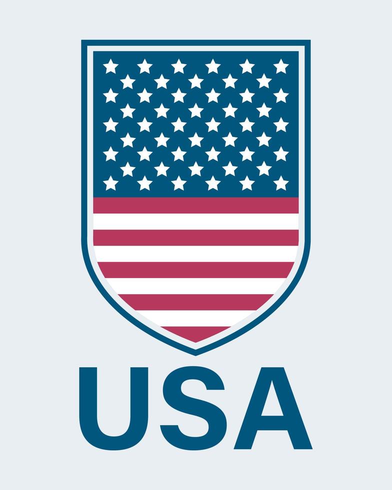 Amerikaans vlag in de schild logo vector illustratie. Verenigde Staten van Amerika schild.