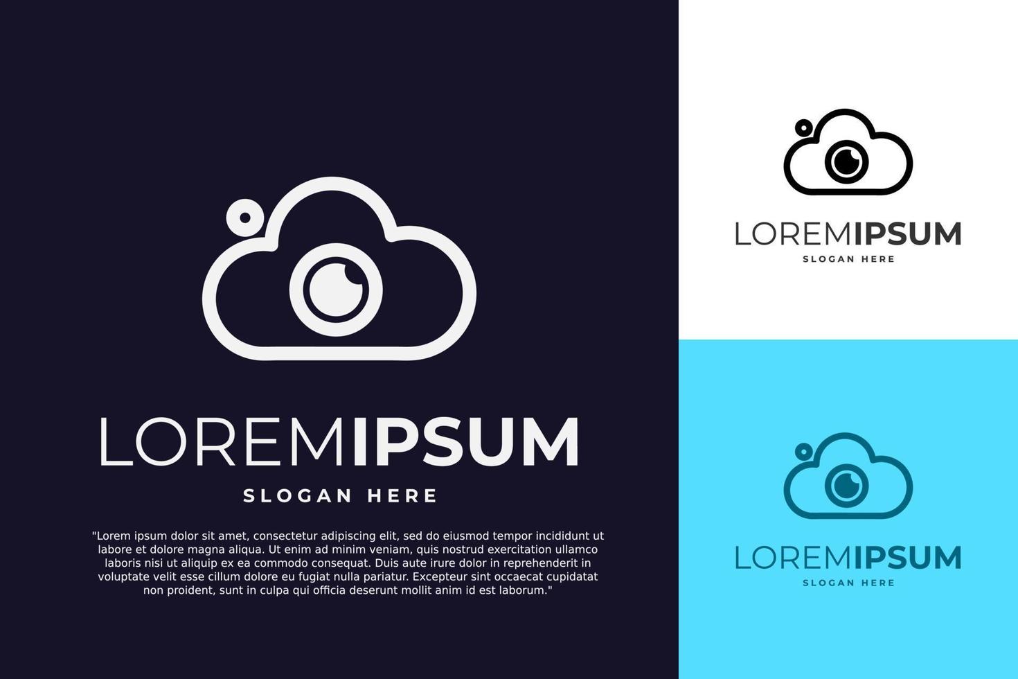 camera wolk logo vector ontwerp sjabloon