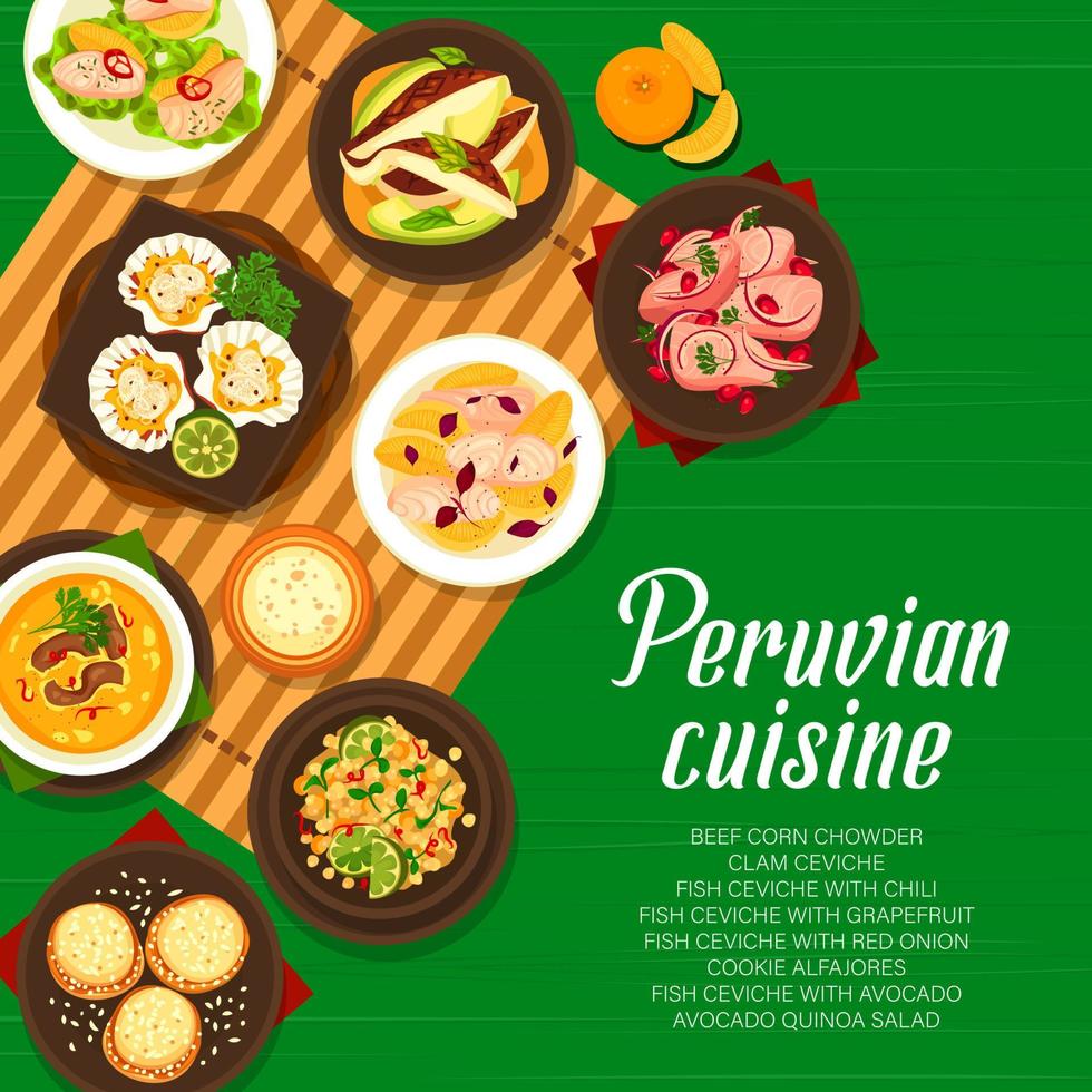 Peruaanse keuken restaurant menu vector Hoes