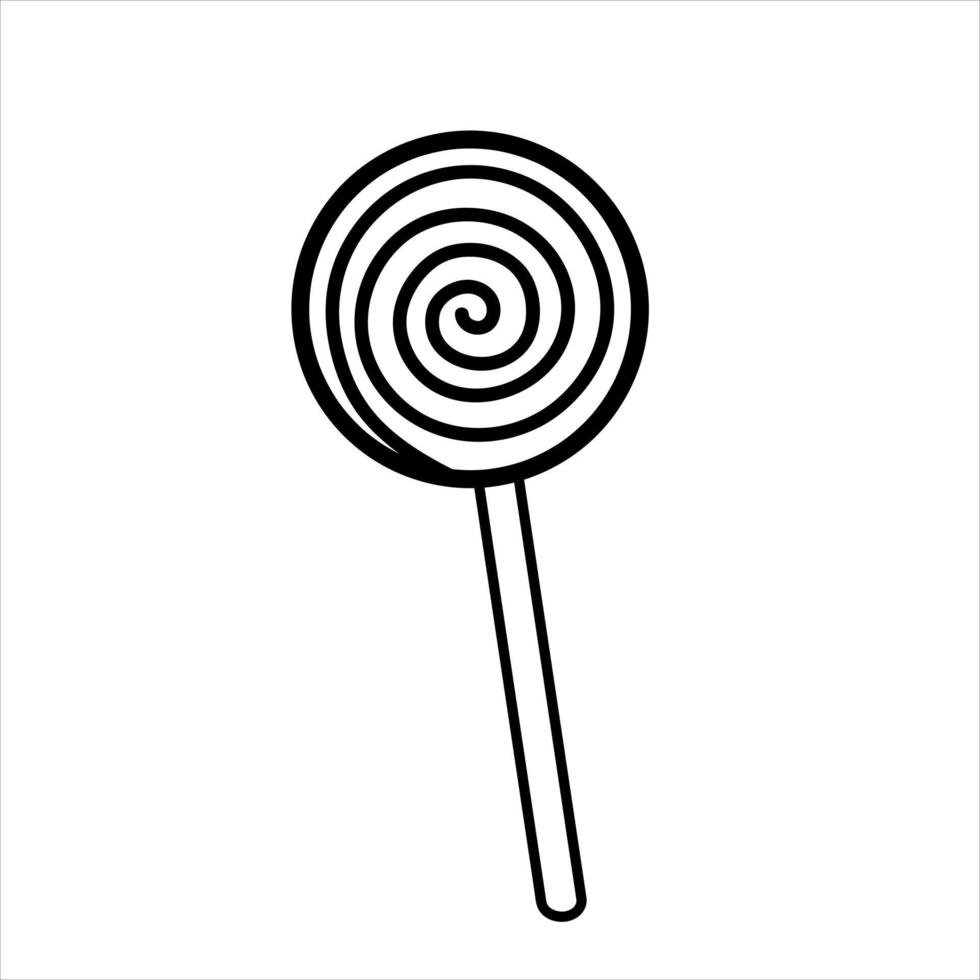 spiraal lolly. zoetheid net zo een geschenk. lineair tekening stijl. vector