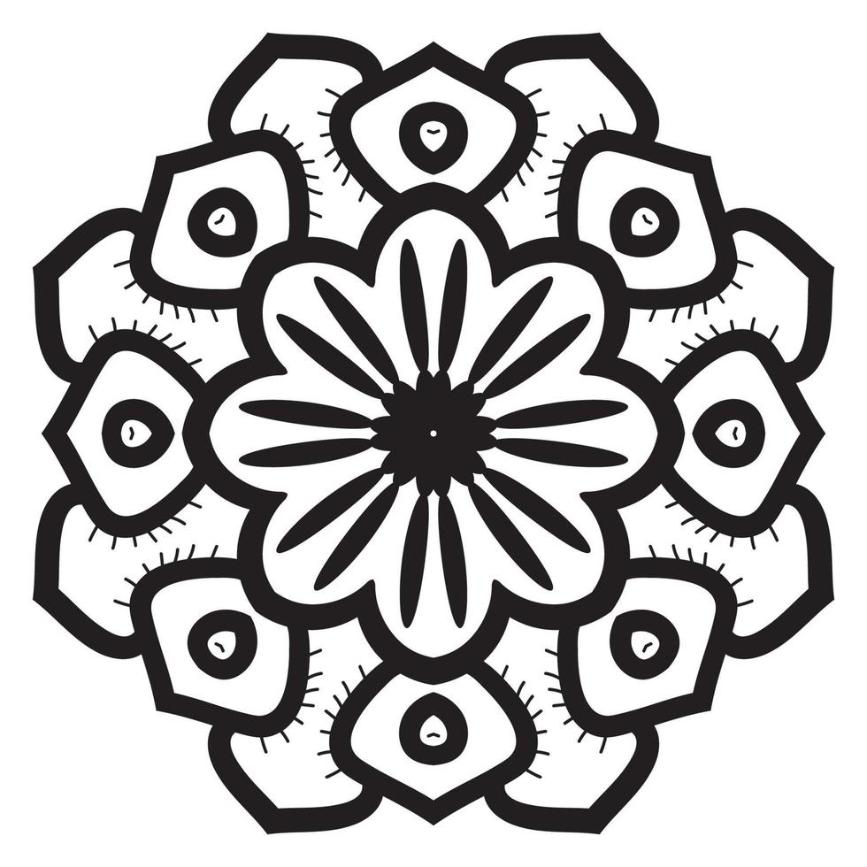 schattige mandala. sier ronde doodle bloem geïsoleerd op een witte achtergrond. geometrische decoratieve sieraad in etnische oosterse stijl. vector