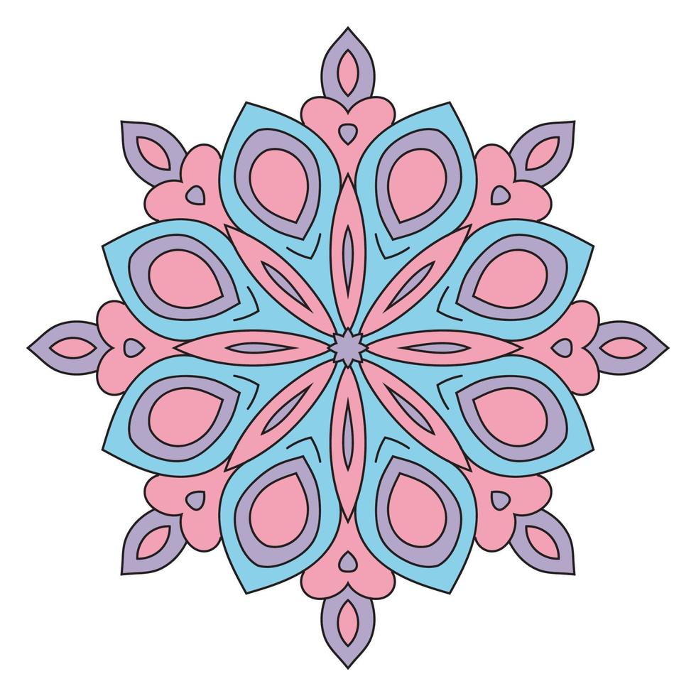 schattige mandala. sier ronde doodle bloem geïsoleerd op een witte achtergrond. geometrische decoratieve sieraad in etnische oosterse stijl. vector