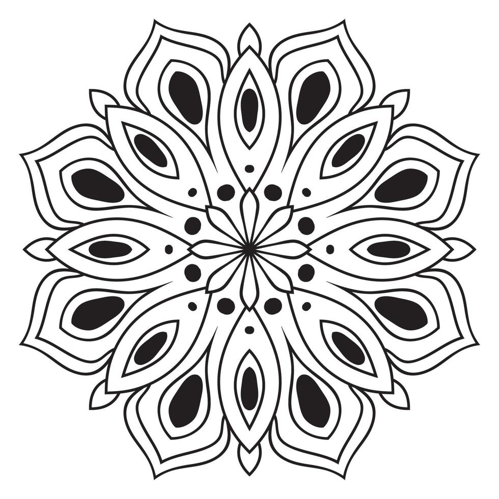 schattige mandala. sier ronde doodle bloem geïsoleerd op een witte achtergrond. geometrische decoratieve sieraad in etnische oosterse stijl. vector