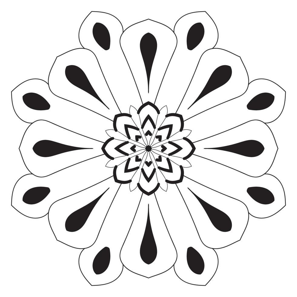 schattige mandala. sier ronde doodle bloem geïsoleerd op een witte achtergrond. geometrische decoratieve sieraad in etnische oosterse stijl. vector