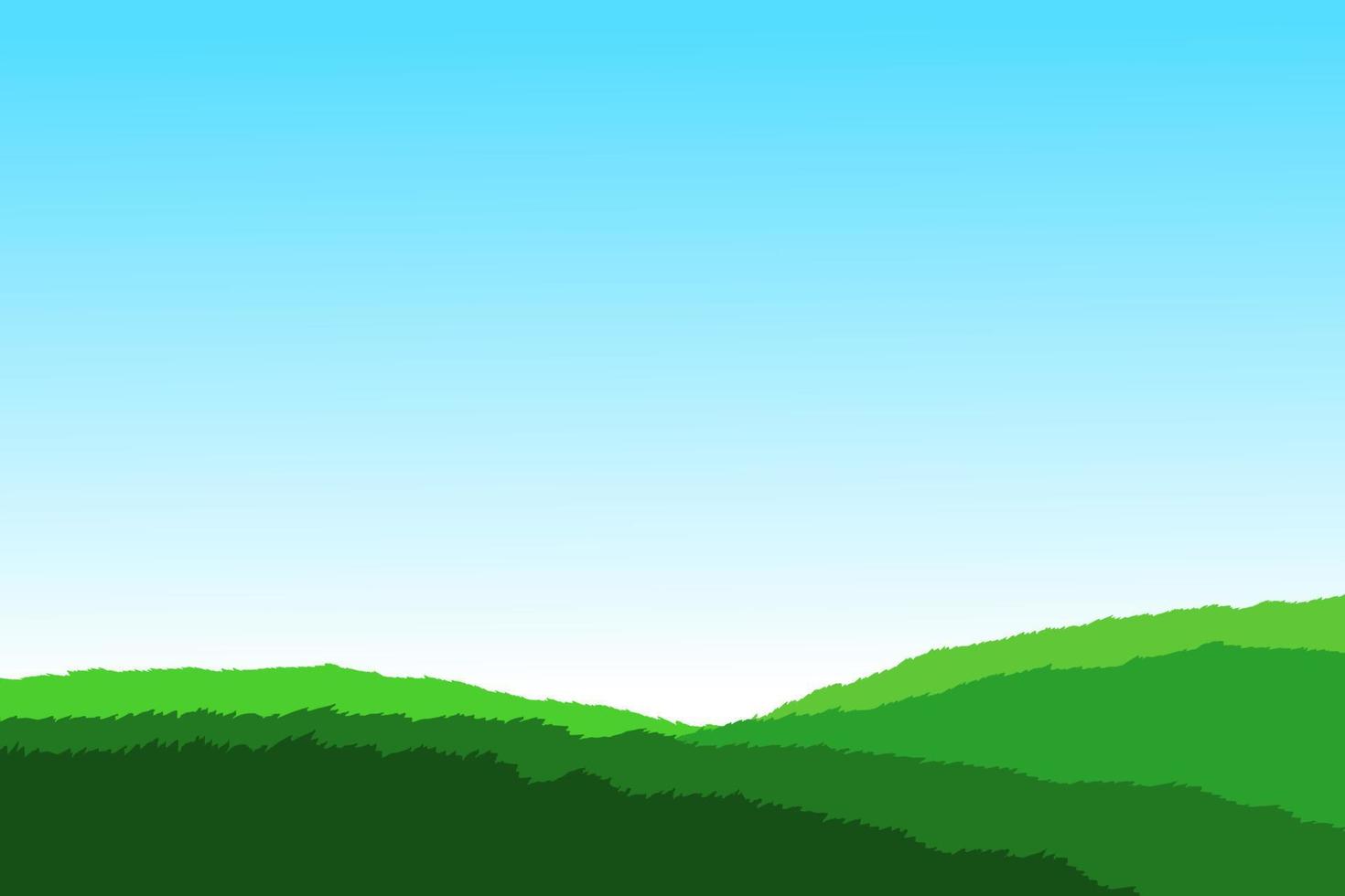 gras heuvels met blauw lucht achtergrond vector