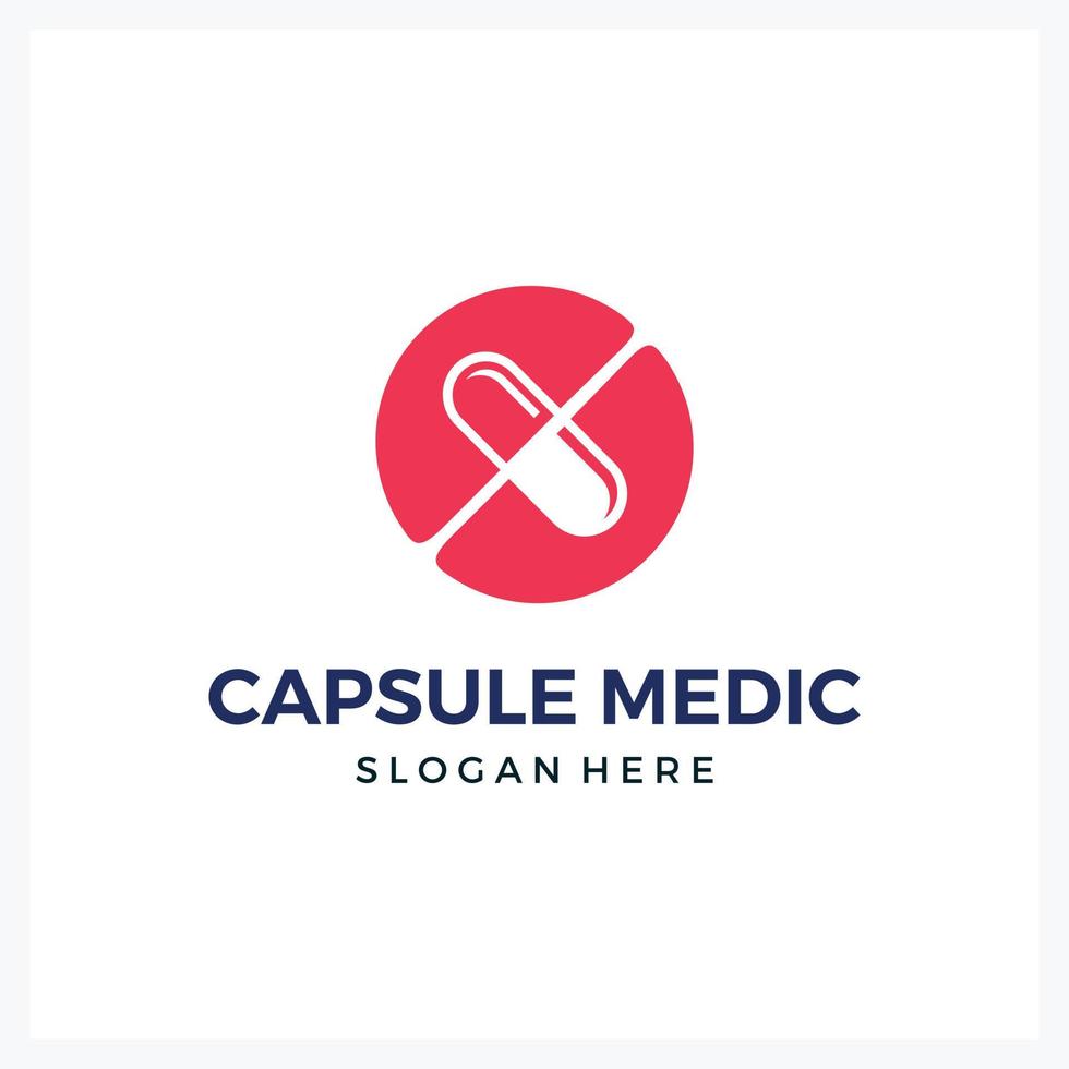 modern logo medisch capsule voor gezondheidszorg bedrijf bedrijf vector