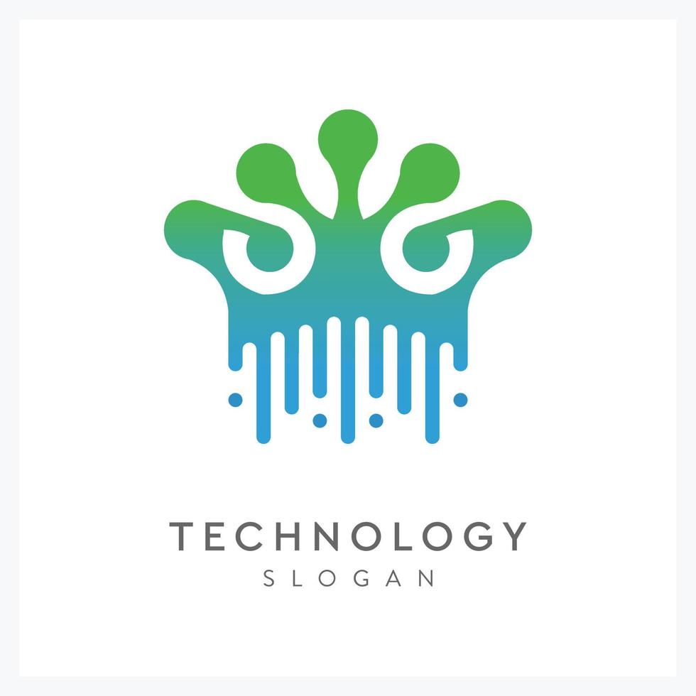 uil en kroon technologie logo voor bedrijf bedrijf vector