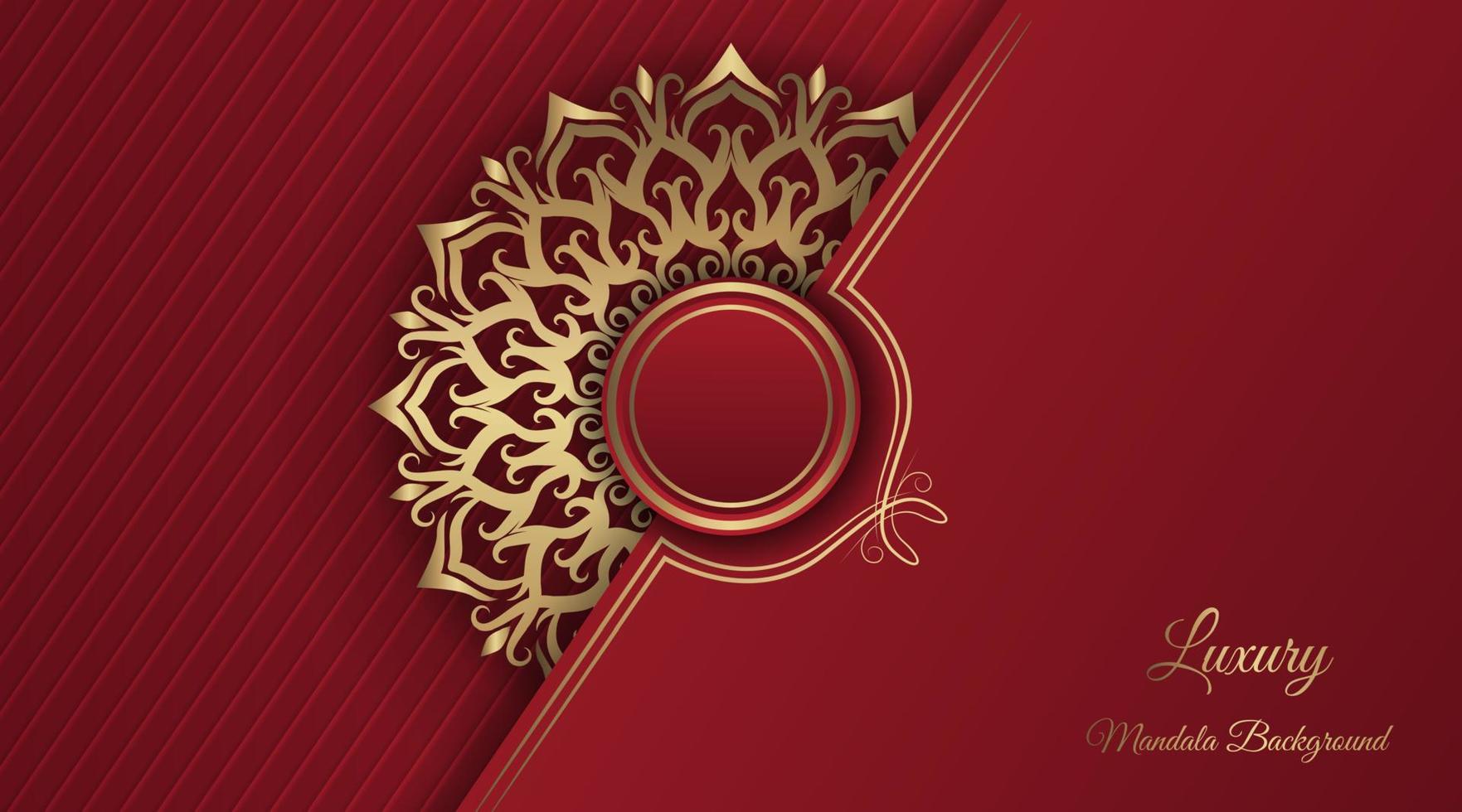 rood luxe achtergrond, met goud mandala decoratie vector