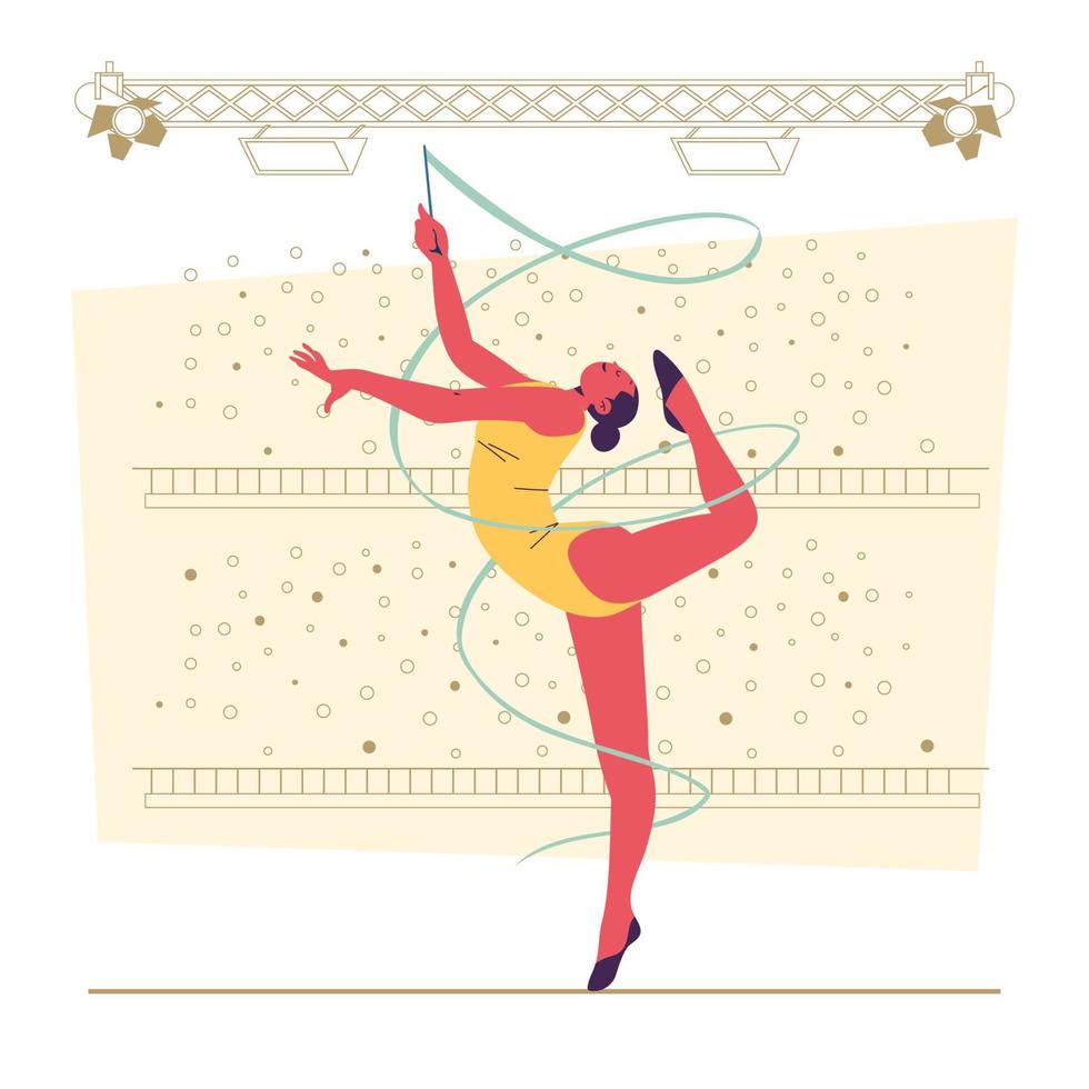 vrouw gymnast karakter vector