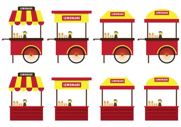 Set Van Lemonade Stand Vector