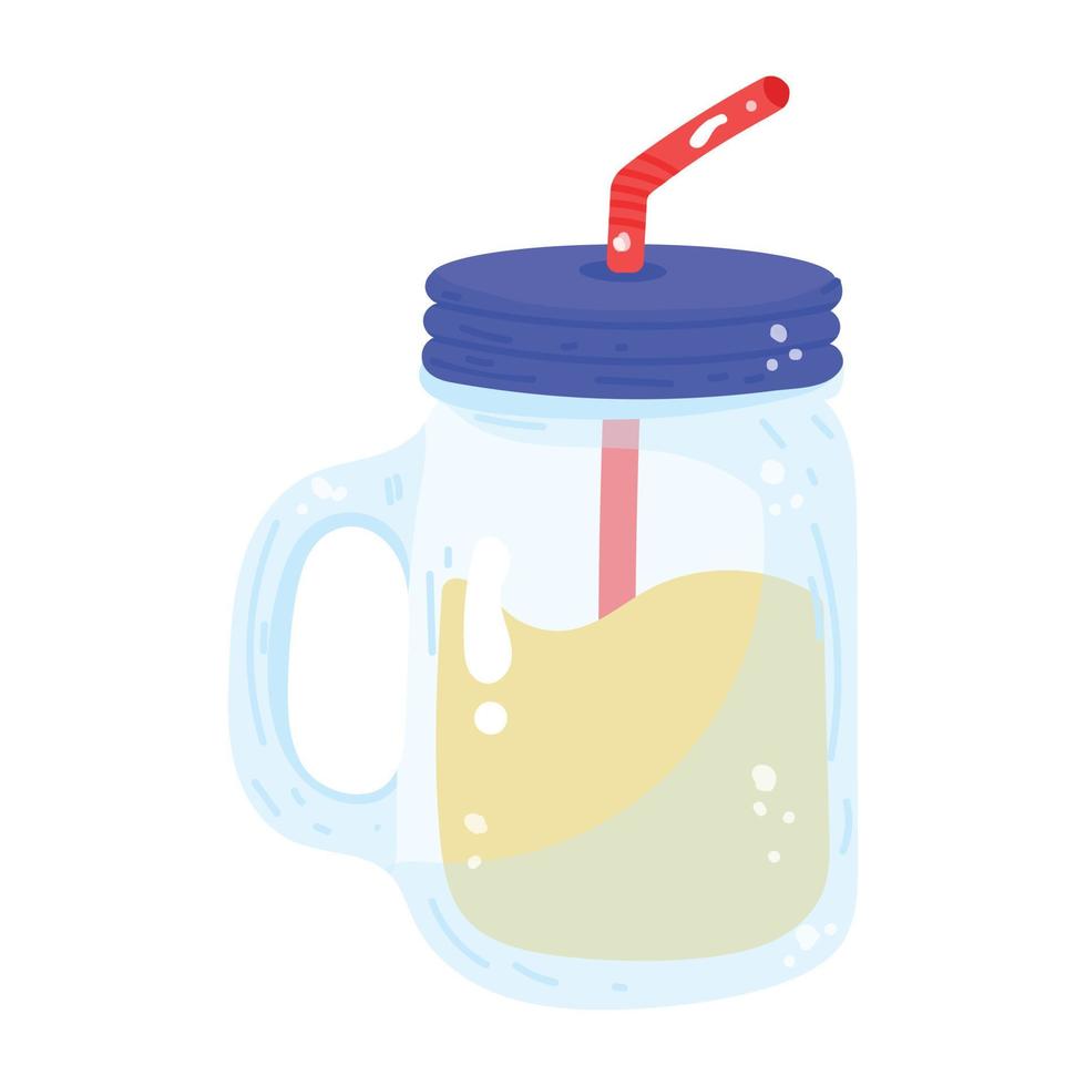 een vlak sticker icoon van verfrissend drinken vector