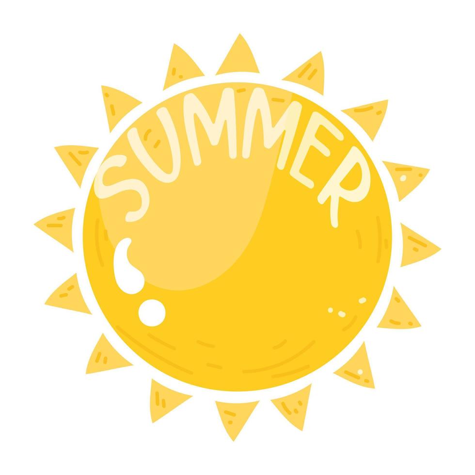 een boeiend vlak sticker icoon van zomer vector