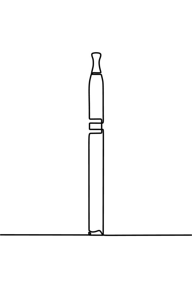 doorlopend lijn tekening van sigaret vector