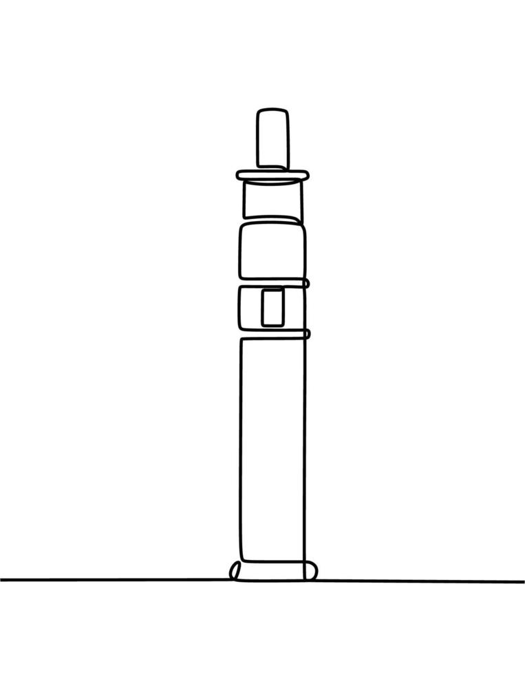 doorlopend lijn tekening van sigaret vector