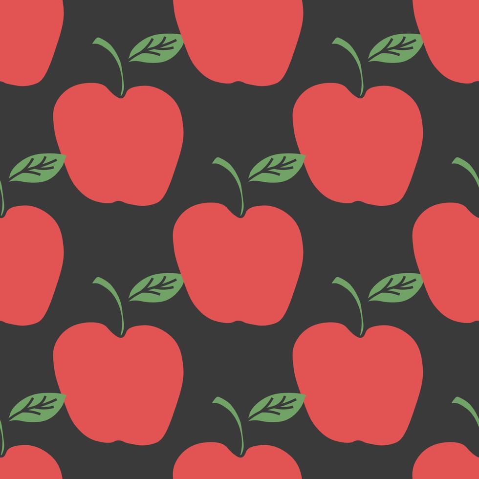 naadloos appelpatroon. gekleurd naadloos doodlepatroon met rode appels vector