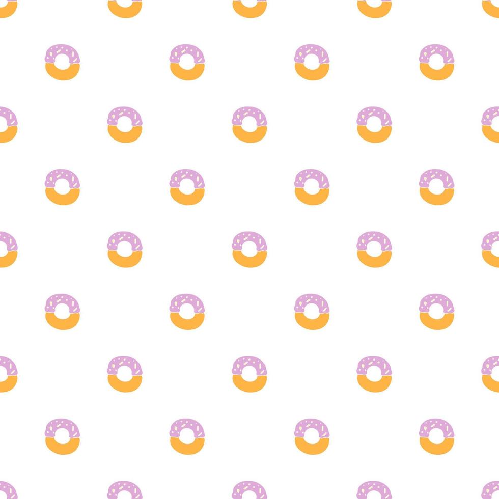 naadloos donut patroon. tekening vector patroon met donut pictogrammen. gekleurde donut achtergrond