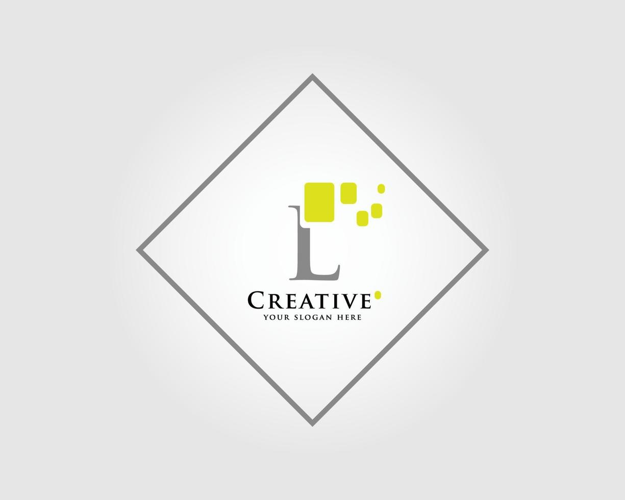 de brief l logo ontwerp met een combinatie van groen pleinen is geschikt voor uw bedrijf merk. vector