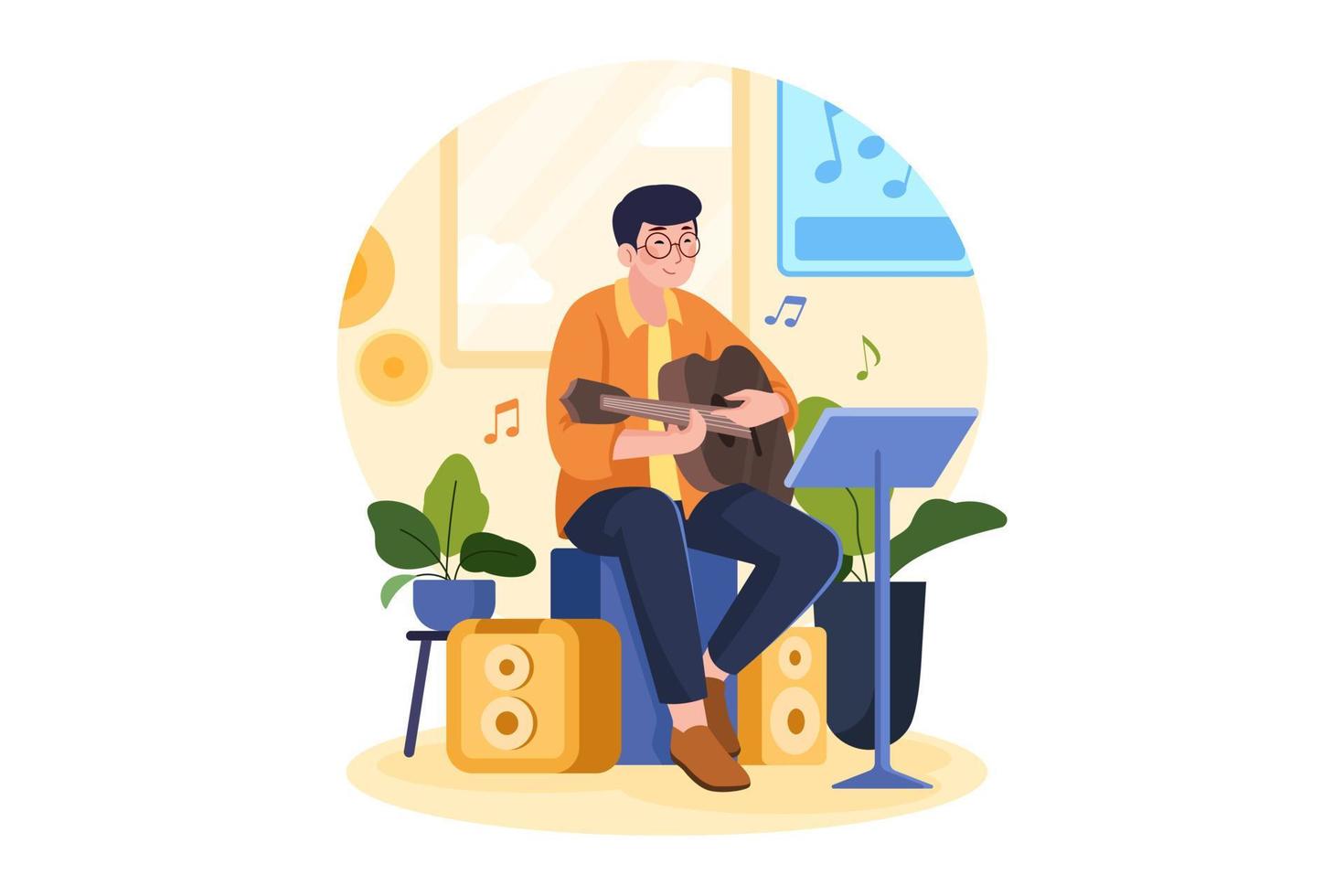 muzikant illustratie concept op witte achtergrond vector