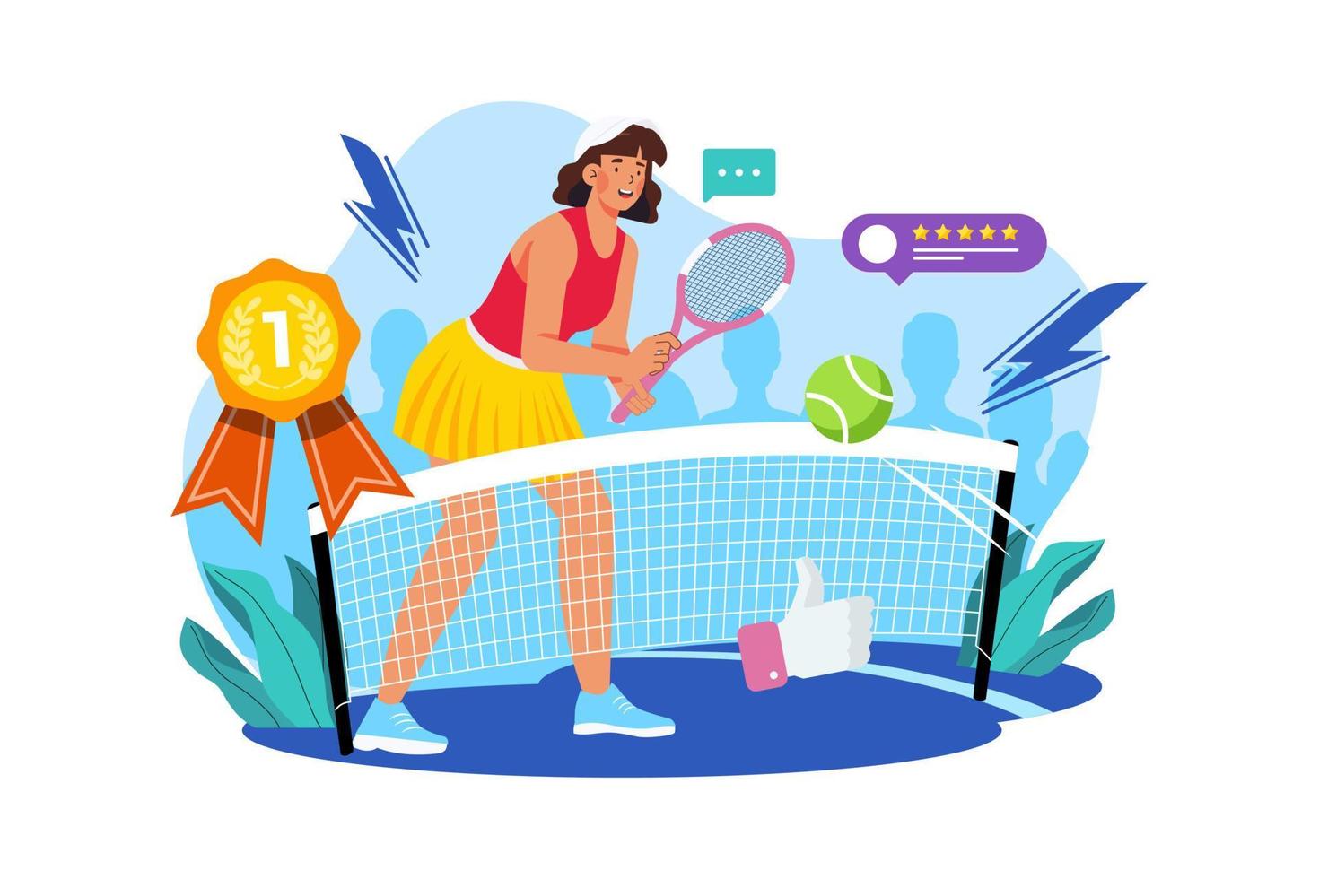 meisjes Speel tennis illustratie concept Aan wit achtergrond vector