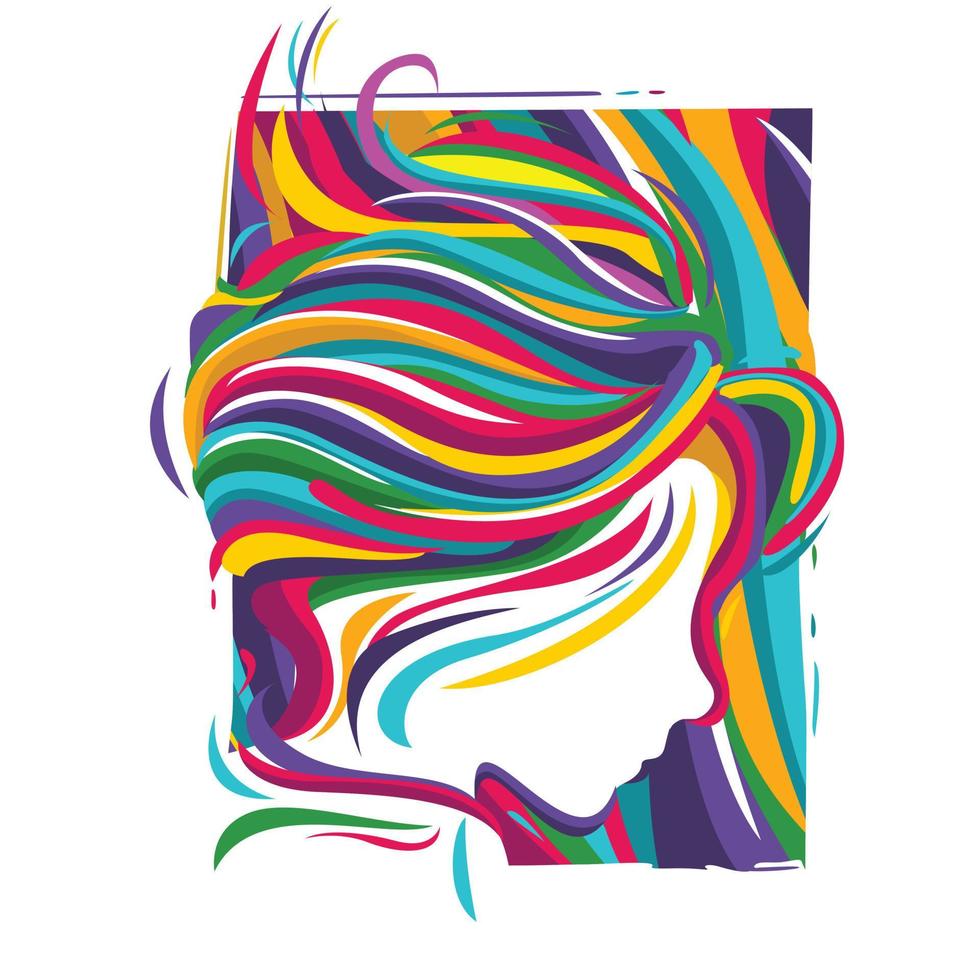 mooi kleurrijk vrouw vector abstract illustratie