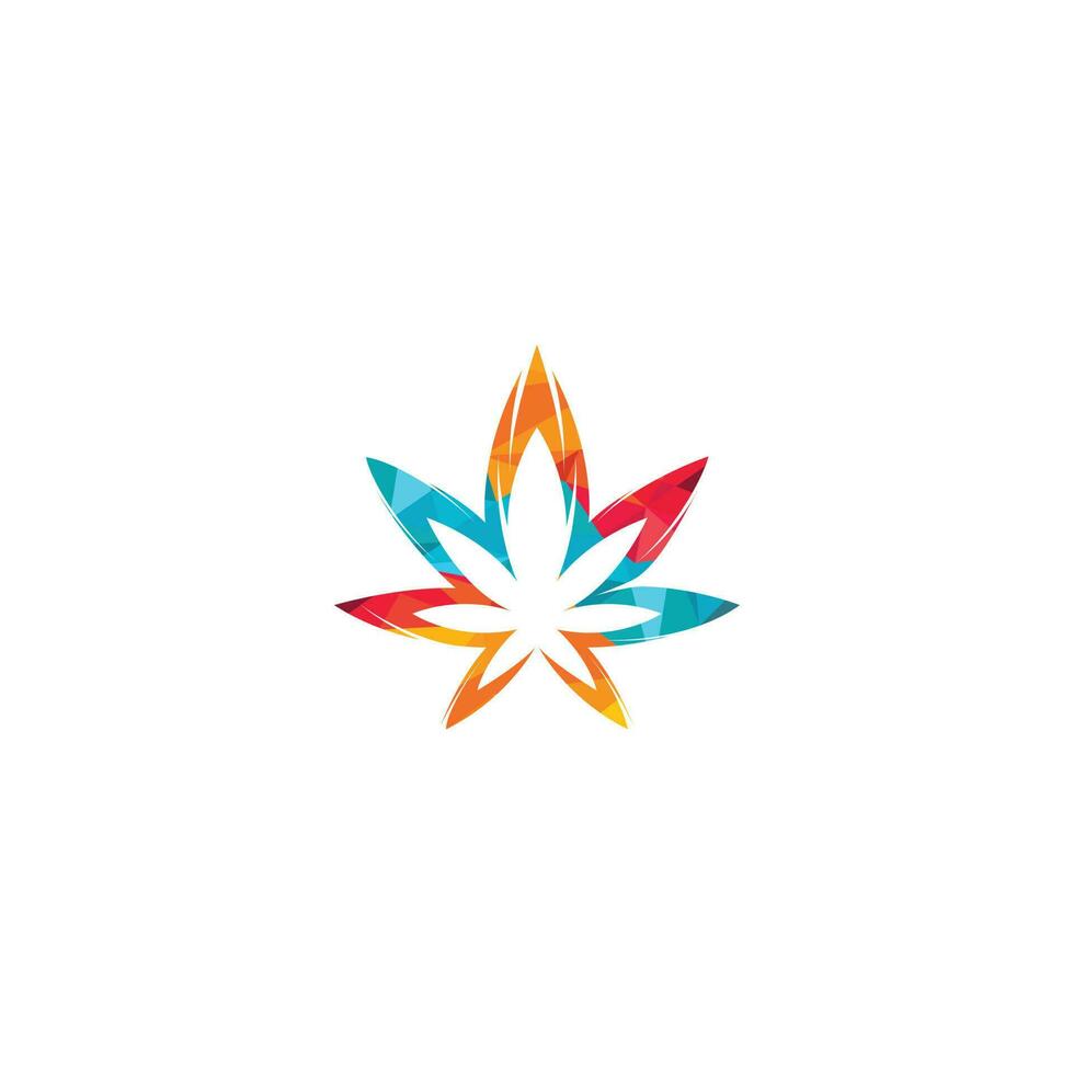 hennep blad logo ontwerp. marihuana blad logo ontwerp sjabloon vector illustratie.