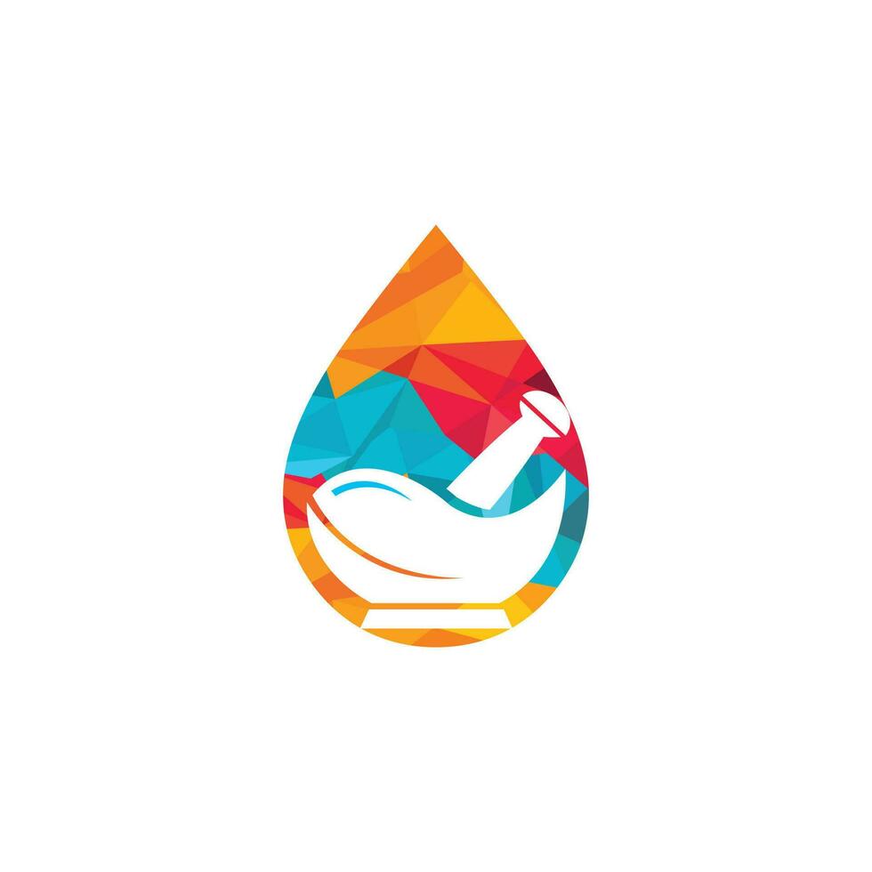 water laten vallen apotheek vector logo ontwerp.