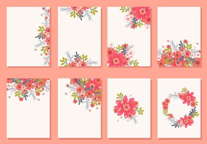 Floral Wedding Invitation Card Vectoren