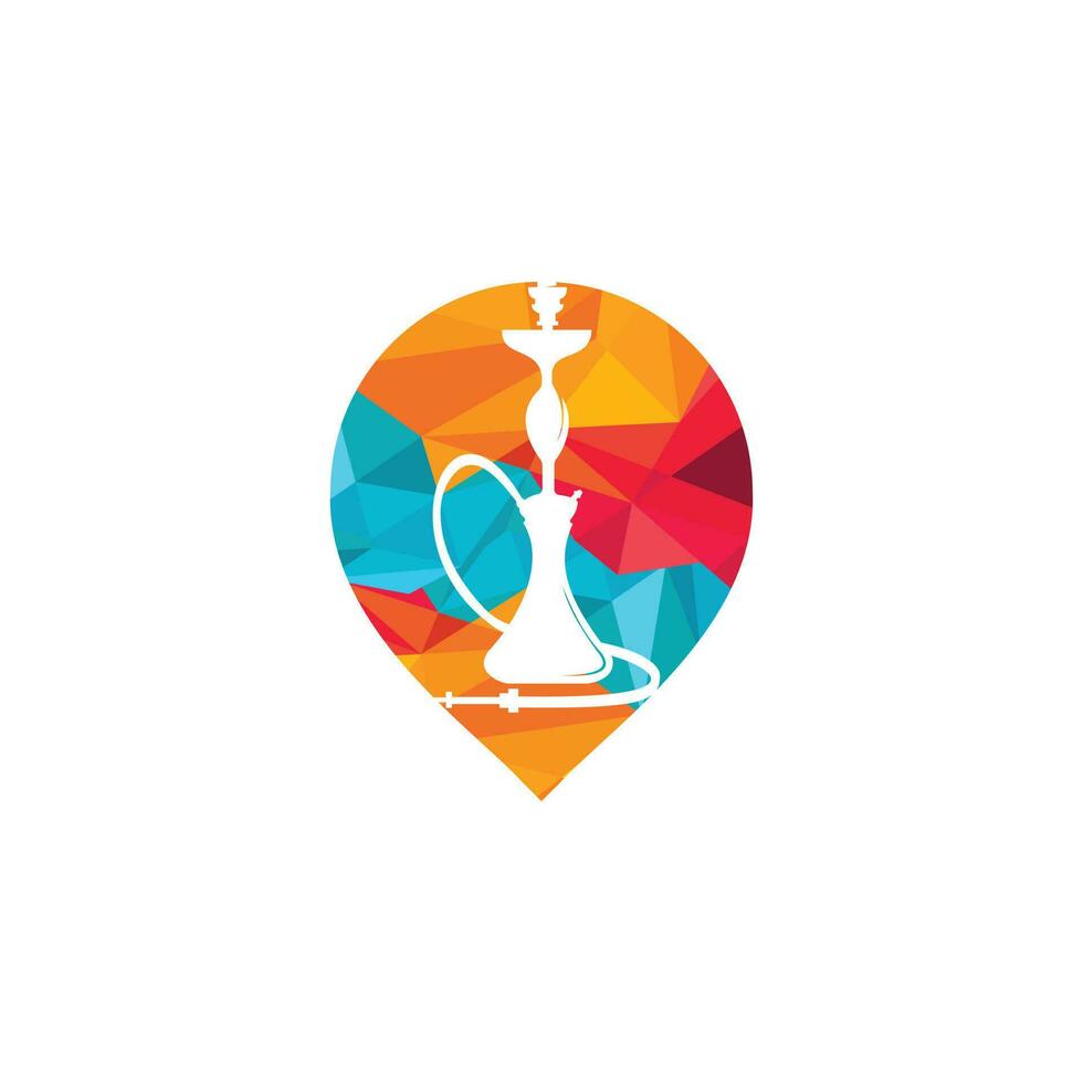 sheesja en kaart wijzer logo ontwerp. hookah locator logo ontwerp. vector