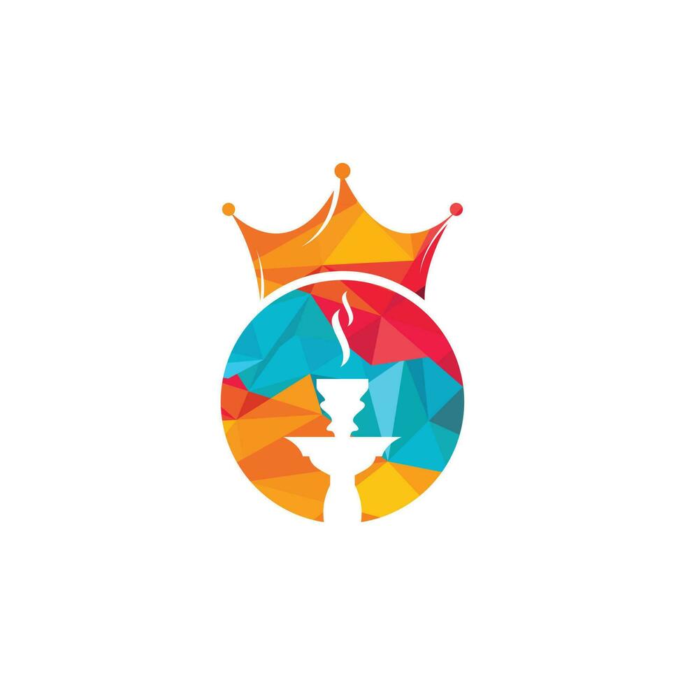hookah koning vector logo ontwerp. hookah logo met kroon icoon.