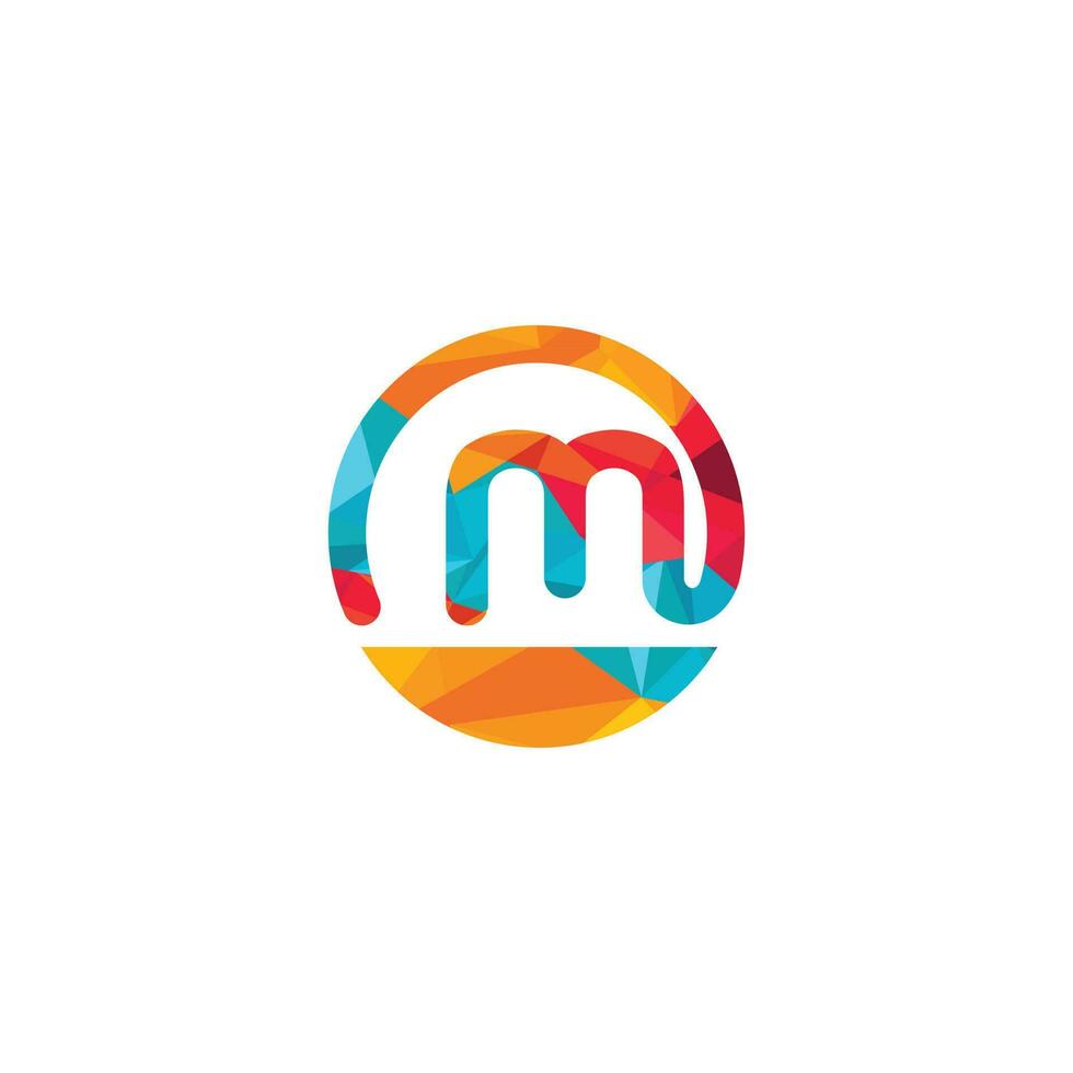 brief m hamburger vector logo ontwerp. hamburger cafe logo.