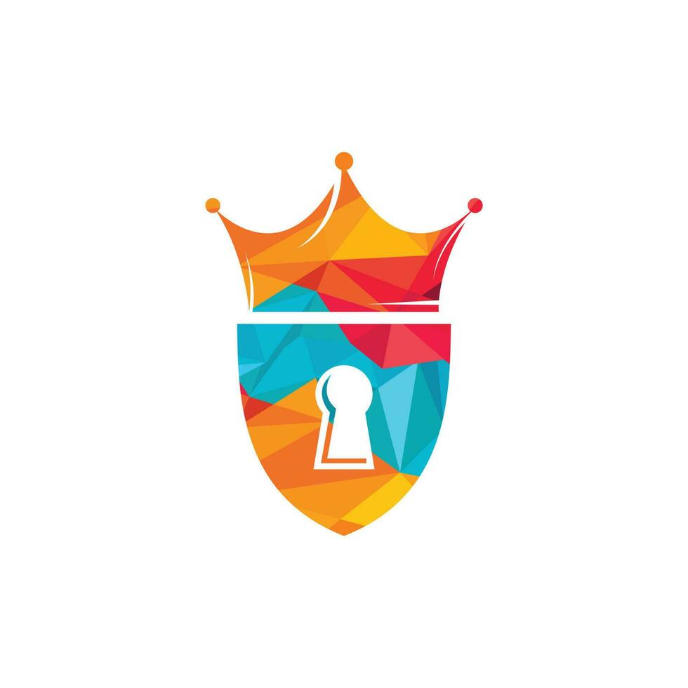 koning veiligheid vector logo ontwerp. hangslot kroon icoon sjabloon.