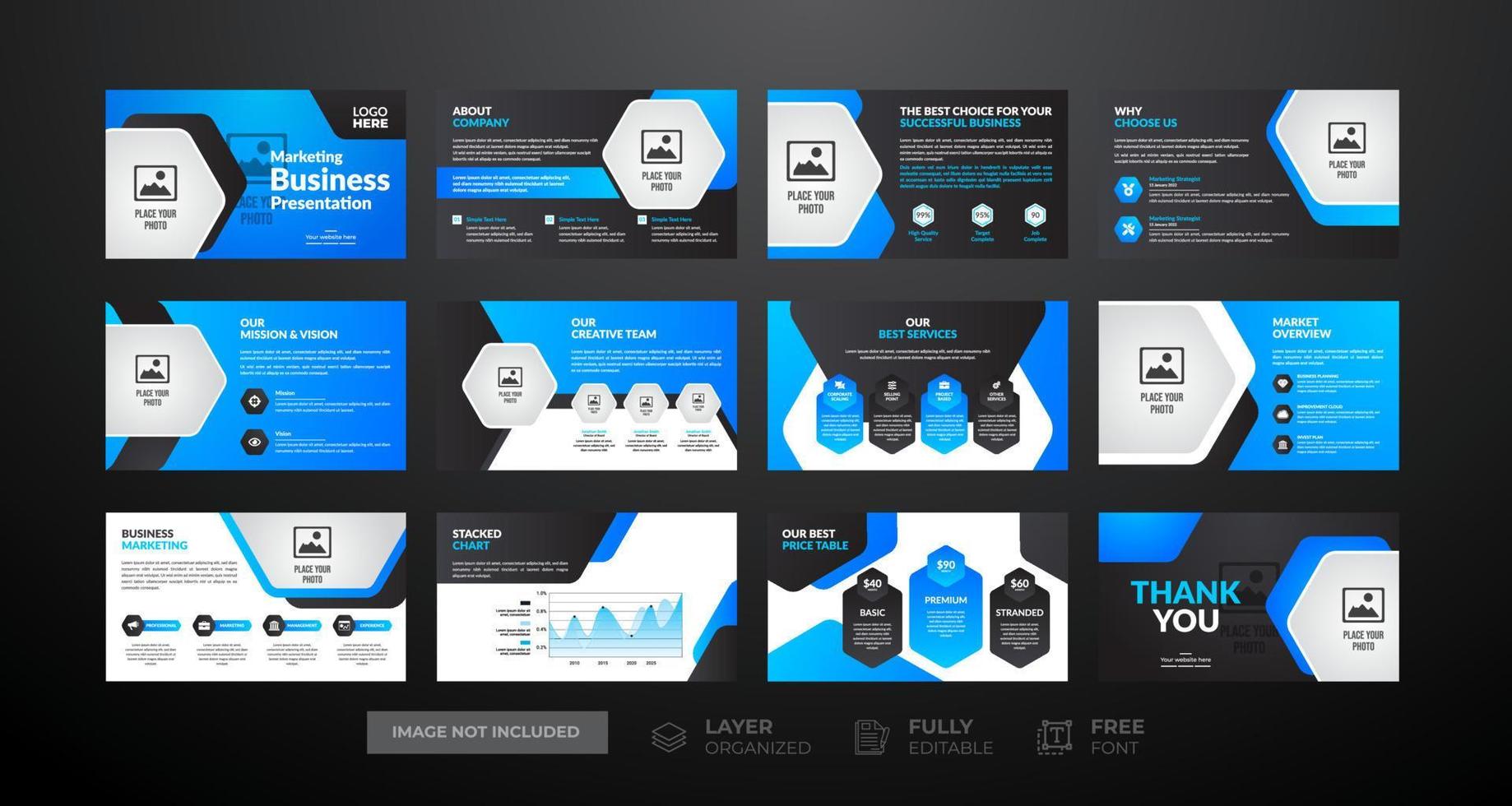 creatief en modern bedrijf presentatie dia's sjabloon vector