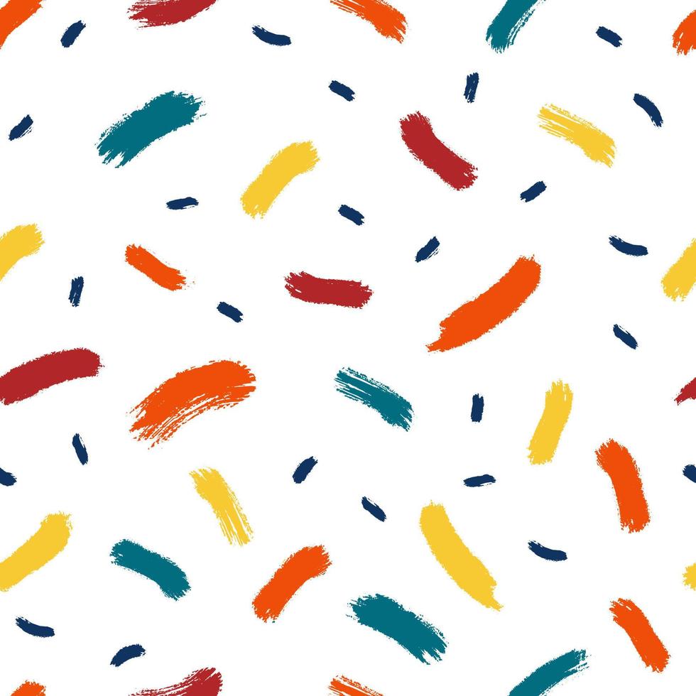 hand- getrokken grunge abstract vormen kleurrijk hedendaags naadloos patroon. modern modieus vector illustratie. wit achtergrond