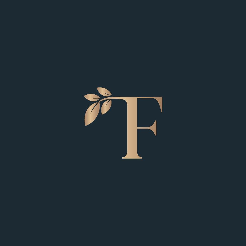 schoonheid brief logo f blad luxe logo kunstmatig vector