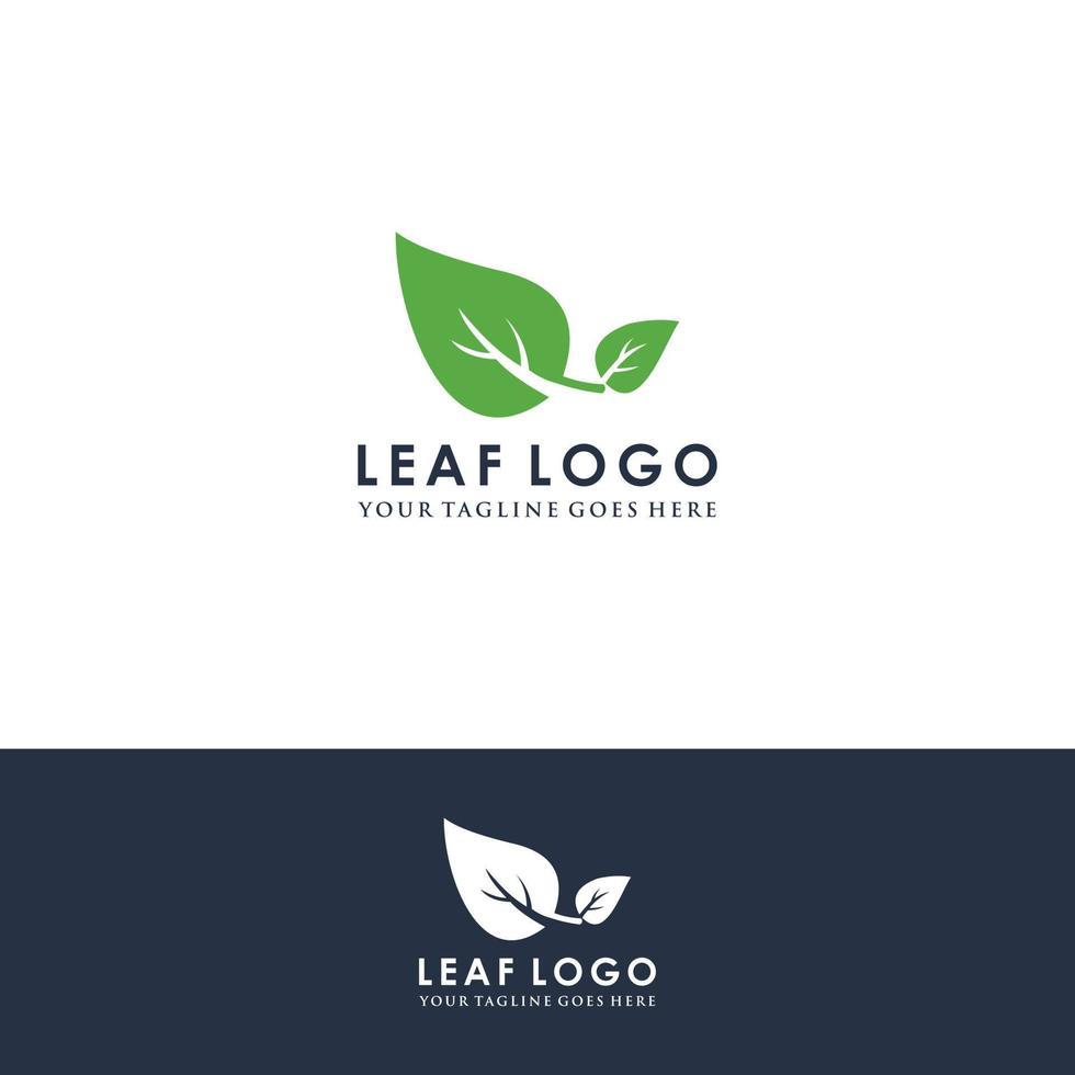 groen blad eco organiek logo desain sjabloon vector