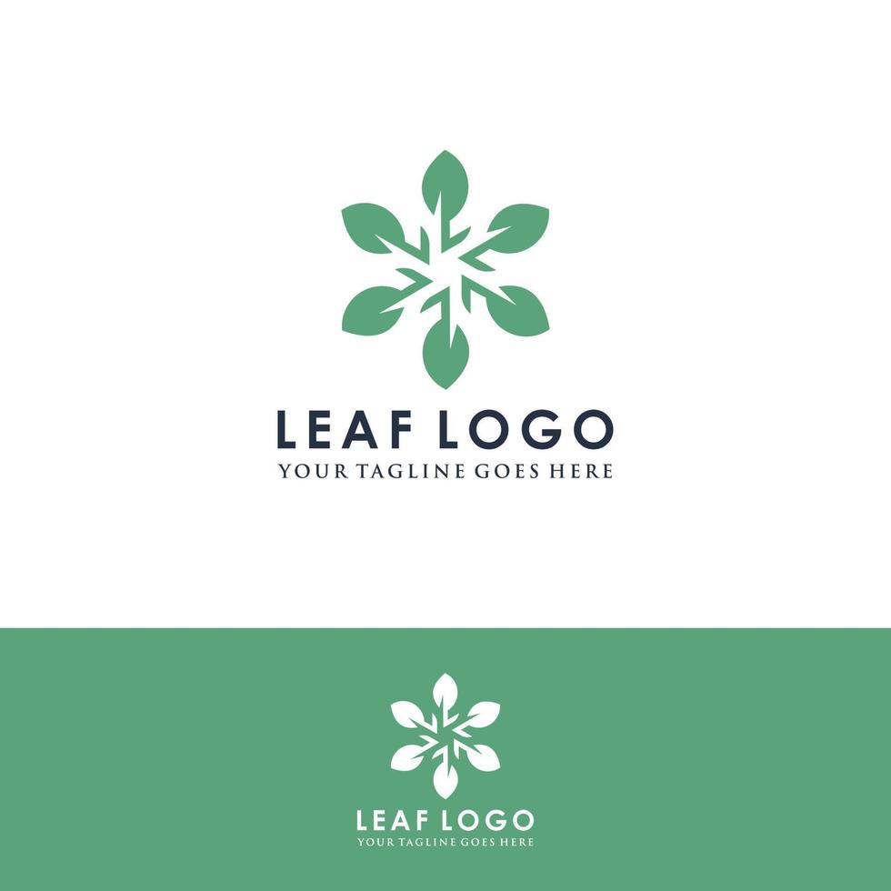 groen blad eco organiek logo desain sjabloon vector